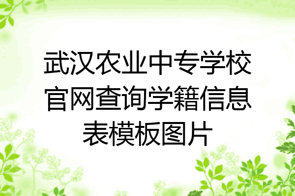 武汉农业中专学校官网查询学籍信息表模板图片