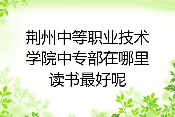 荆州中等职业技术学院中专部在哪里读书最好呢