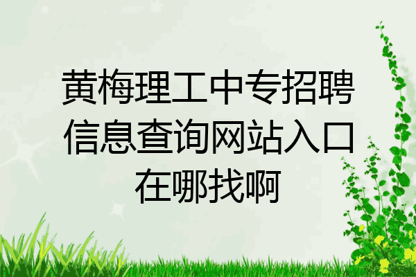 黄梅理工中专招聘信息查询网站入口在哪找啊