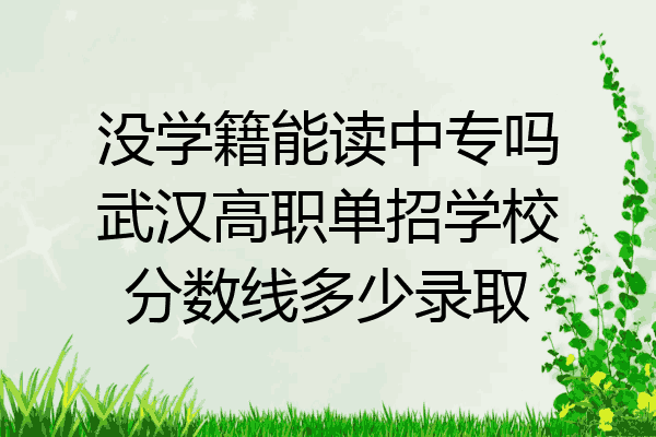 没学籍能读中专吗武汉高职单招学校分数线多少录取