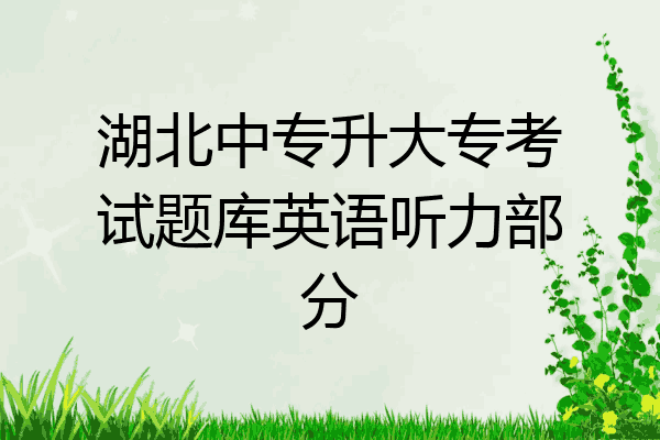 湖北中专升大专考试题库英语听力部分