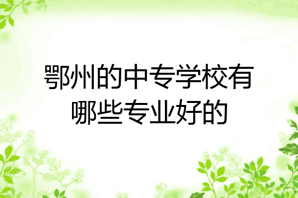 鄂州的中专学校有哪些专业好的
