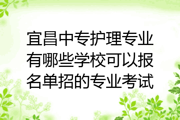 宜昌中专护理专业有哪些学校可以报名单招的专业考试