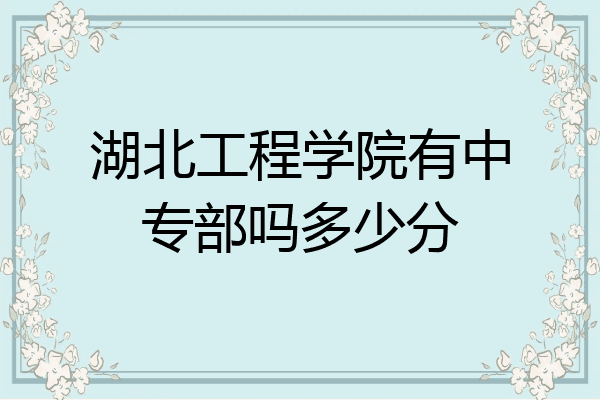 湖北工程学院有中专部吗多少分