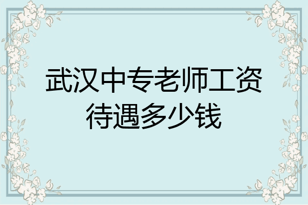 武汉中专老师工资待遇多少钱