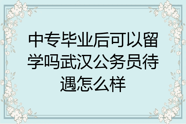 中专毕业后可以留学吗武汉公务员待遇怎么样