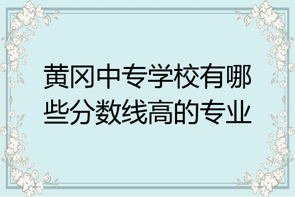 黄冈中专学校有哪些分数线高的专业