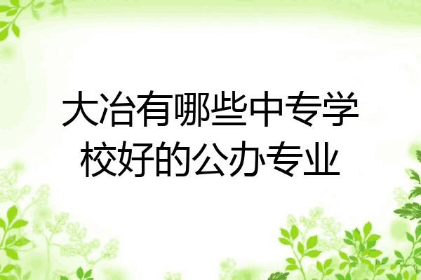 大冶有哪些中专学校好的公办专业