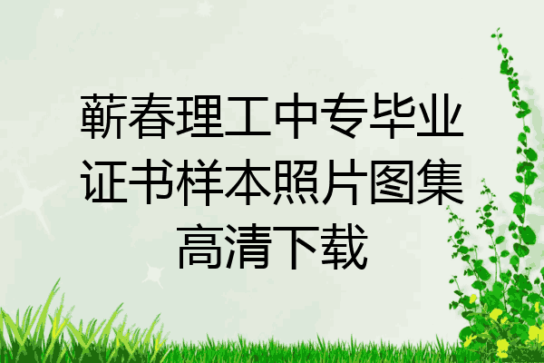 蕲春理工中专毕业证书样本照片图集高清下载