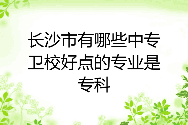 长沙市有哪些中专卫校好点的专业是专科