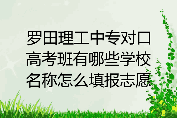 罗田理工中专对口高考班有哪些学校名称怎么填报志愿
