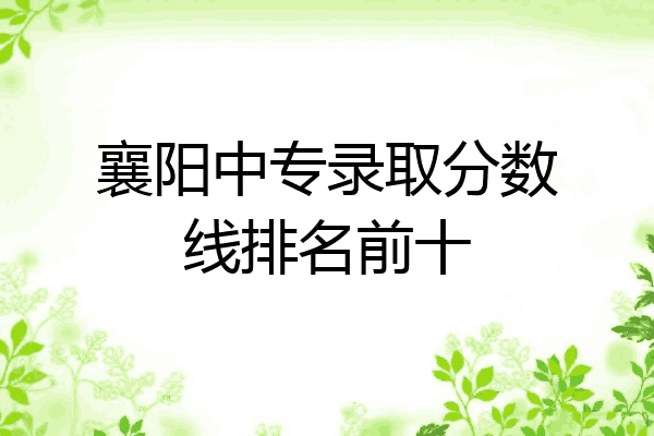 襄阳中专录取分数线排名前十