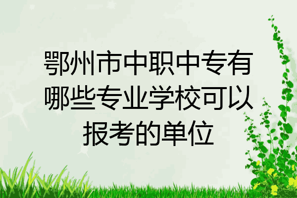 鄂州市中职中专有哪些专业学校可以报考的单位