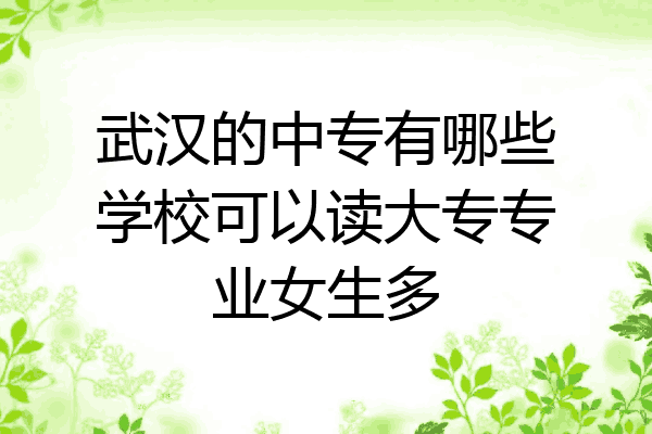 武汉的中专有哪些学校可以读大专专业女生多