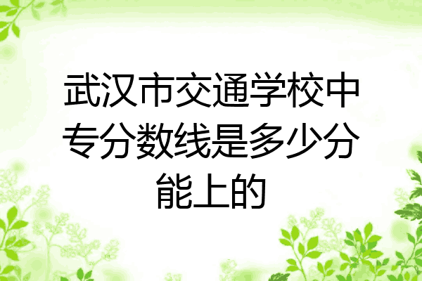 武汉市交通学校中专分数线是多少分能上的