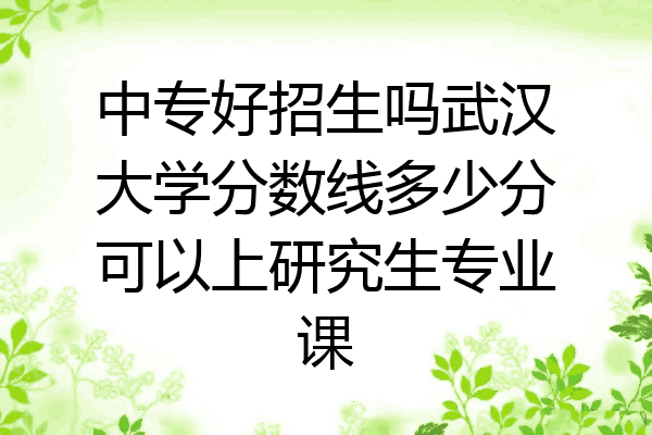 中专好招生吗武汉大学分数线多少分可以上研究生专业课