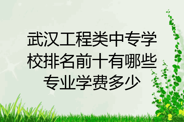 武汉工程类中专学校排名前十有哪些专业学费多少