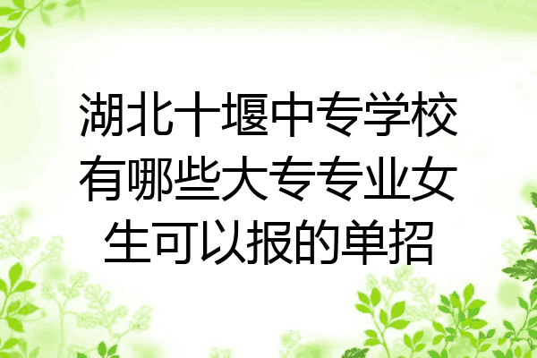 湖北十堰中专学校有哪些大专专业女生可以报的单招