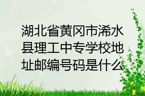 湖北省黄冈市浠水县理工中专学校地址邮编号码是什么