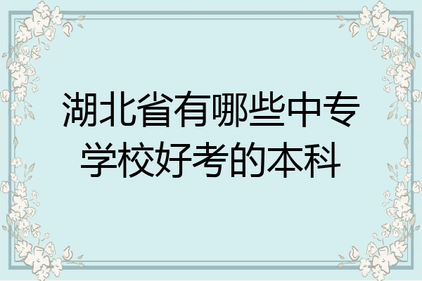 湖北省有哪些中专学校好考的本科