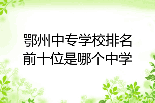 鄂州中专学校排名前十位是哪个中学