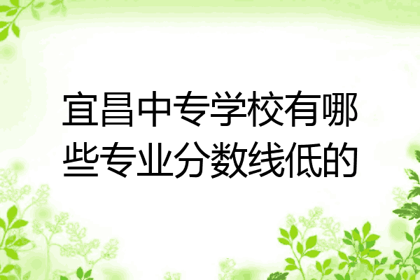 宜昌中专学校有哪些专业分数线低的