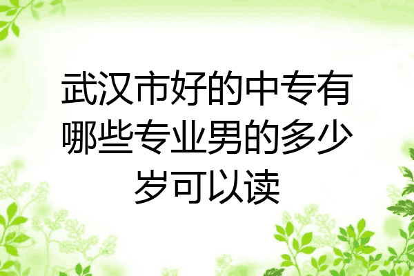 武汉市好的中专有哪些专业男的多少岁可以读