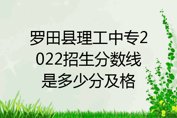罗田县理工中专2022招生分数线是多少分及格