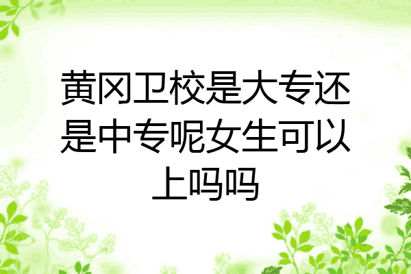黄冈卫校是大专还是中专呢女生可以上吗吗