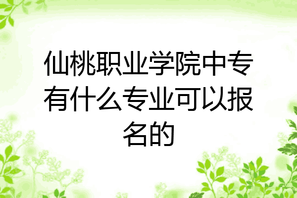 仙桃职业学院中专有什么专业可以报名的