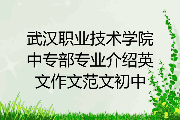 武汉职业技术学院中专部专业介绍英文作文范文初中