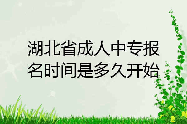 湖北省成人中专报名时间是多久开始