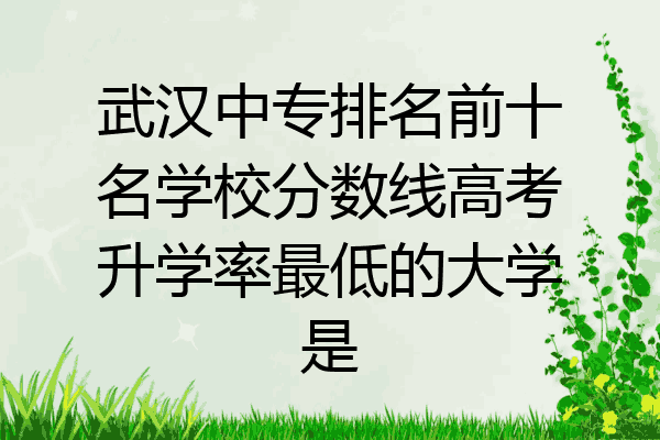 武汉中专排名前十名学校分数线高考升学率最低的大学是