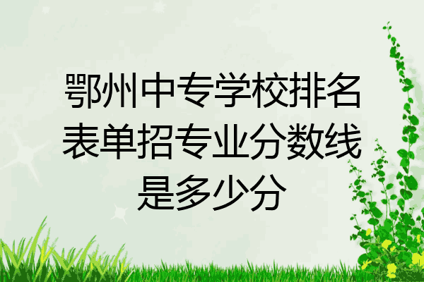 鄂州中专学校排名表单招专业分数线是多少分
