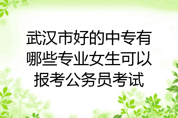 武汉市好的中专有哪些专业女生可以报考公务员考试