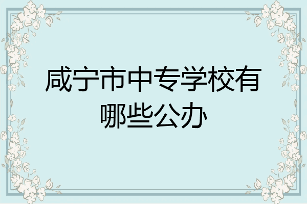 咸宁市中专学校有哪些公办