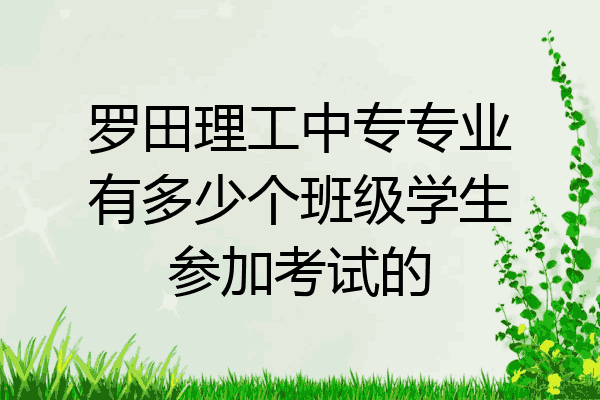 罗田理工中专专业有多少个班级学生参加考试的