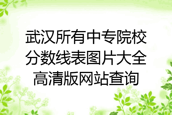武汉所有中专院校分数线表图片大全高清版网站查询