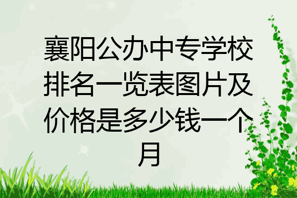 襄阳公办中专学校排名一览表图片及价格是多少钱一个月