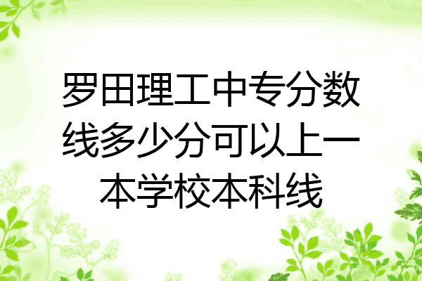 罗田理工中专分数线多少分可以上一本学校本科线