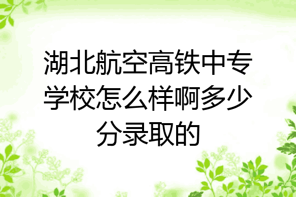 湖北航空高铁中专学校怎么样啊多少分录取的