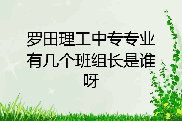 罗田理工中专专业有几个班组长是谁呀