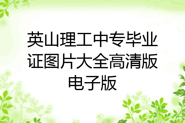 英山理工中专毕业证图片大全高清版电子版