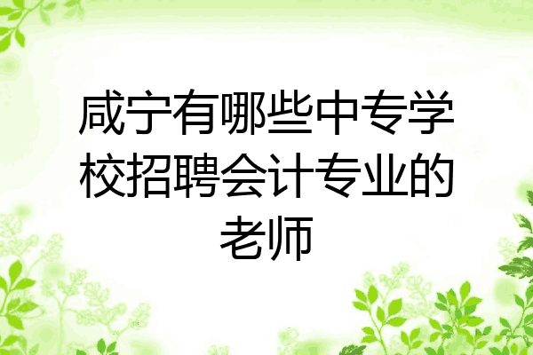 咸宁有哪些中专学校招聘会计专业的老师