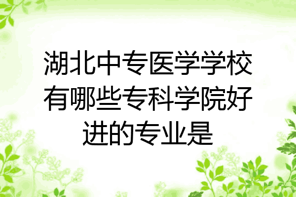 湖北中专医学学校有哪些专科学院好进的专业是