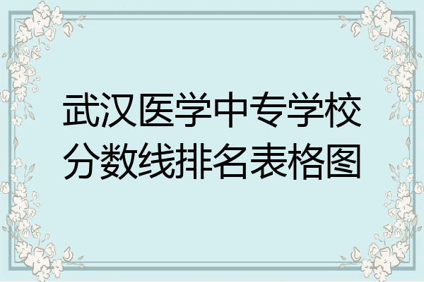武汉医学中专学校分数线排名表格图