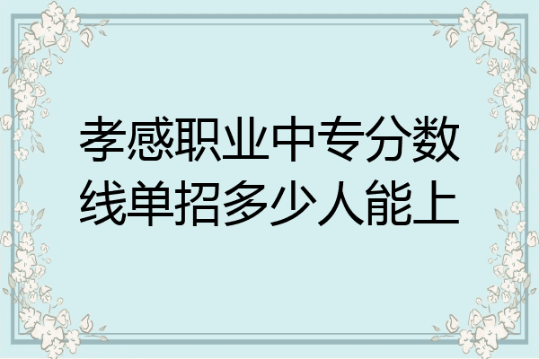 孝感职业中专分数线单招多少人能上