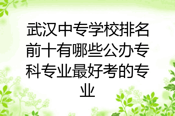 武汉中专学校排名前十有哪些公办专科专业最好考的专业