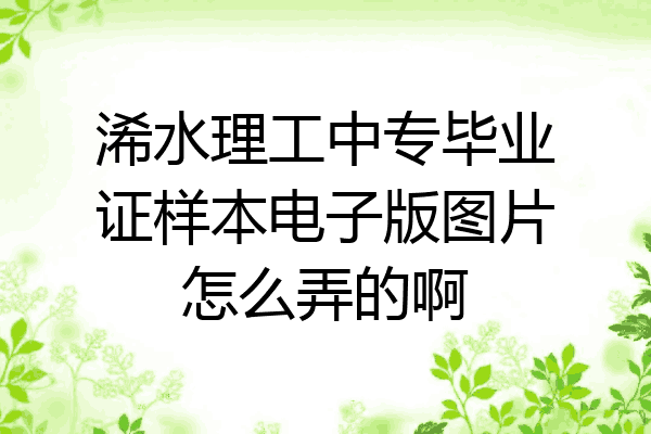 浠水理工中专毕业证样本电子版图片怎么弄的啊