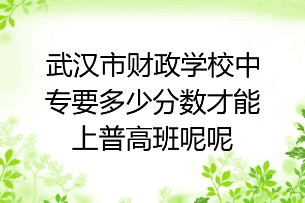 武汉市财政学校中专要多少分数才能上普高班呢呢